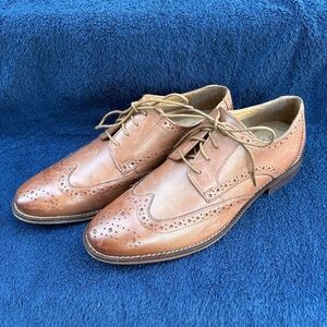 FLORSHEIM Men's Montinaro Wingtip Oxford Dress Shoes Brown Leather 8.5 D - Exc!!